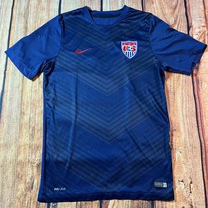 Nike US Soccer Training Jersey Sz Small Blue USA Men's 579378-410 2014 Athletic